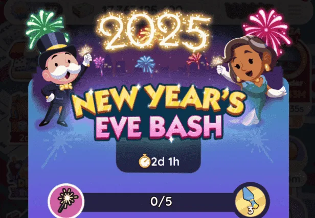 New Year's Eve Bash Monopoly Go Rewards (31 December 2024)